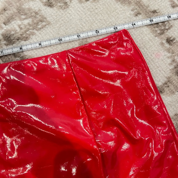 Shiny Red Mini Skirt - Picture 4 of 11